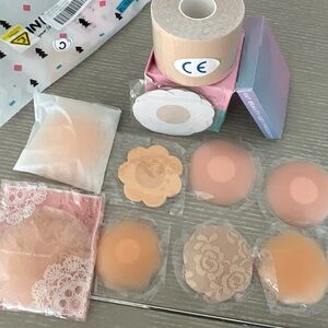 🆕 Large Nipple Cover & Boob Tape Bundle – Silicone + Lace Styles